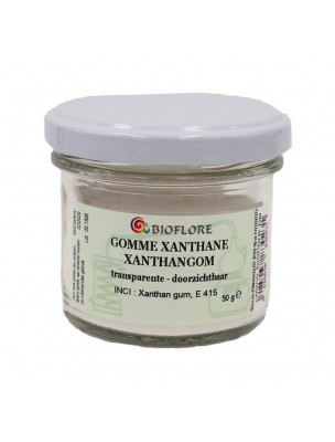 Image de Gomme xanthane - Gélifiant transparent en poudre 50g - Bioflore via Pot plastique blanc vissant 250ml -