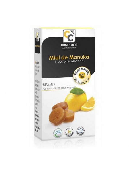 Image principale de Pastilles au miel de Manuka au citron - Adoucissantes pour la gorge 20g - Comptoirs et Compagnies