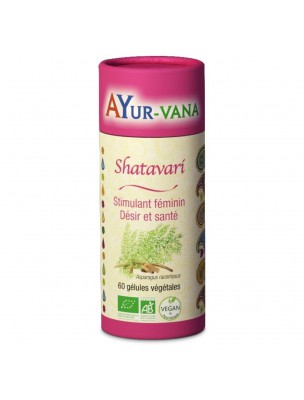 Image de Shatavari Bio - Stimulant féminin 60 gélules - Ayur-Vana via Gokshura fruit - Sexualité - 125 gélules - Samskara