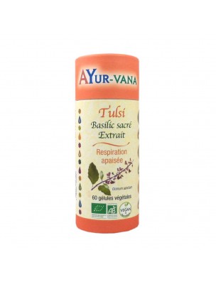 Image de Tulsi Bio - Respiration 60 gélules - Ayur-Vana depuis Commandez les produits Ayur-vana à l'herboristerie Louis