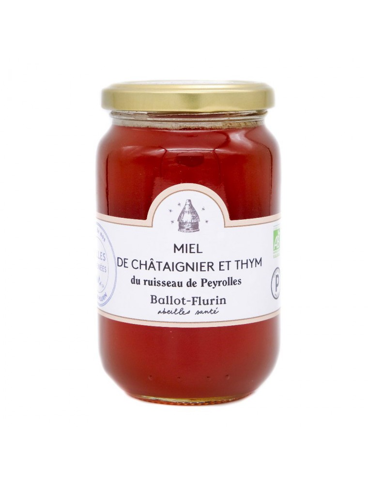 Miel de Châtaignier et Thym Bio 480g - Miel doux et rare - Ballot-Flurin Miel de Châtaignier et Thym Bio 480g - Miel doux et rare - Ballot-Flurin