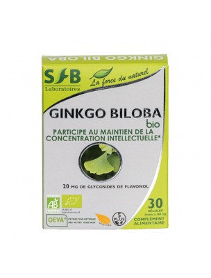 Image de Ginkgo biloba Bio - Concentration 30 gélules - SFB Laboratoires via Ginkgo Bio - Teinture-mère Ginkgo biloba 50 ml - Ladrôme