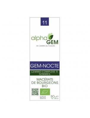 Image de Gem-Nocte Complexe n°11 Bio - Sommeil 50 ml - Alphagem via Nuit Paisible 40N - Fleurs de Bach 20 ml - Biofloral