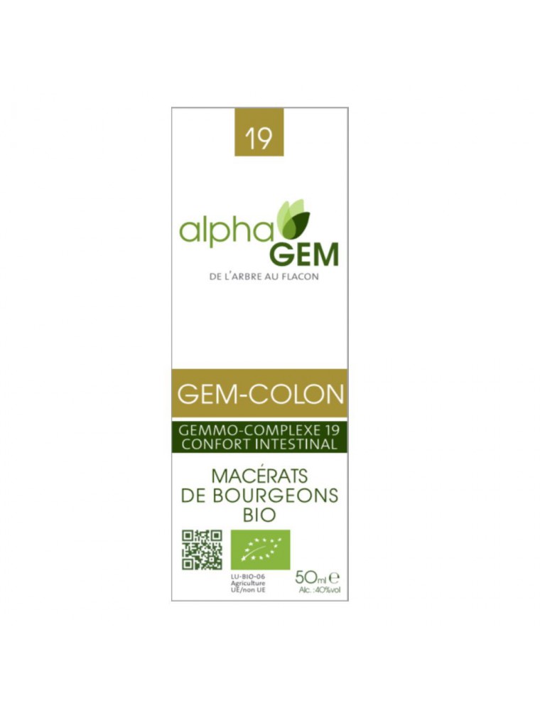 Image principale de la modale pour Gem-Colon Complexe n°19 Bio - Confort intestinal 50 ml - Alphagem