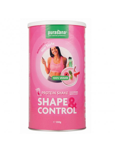 Shape & Control Vegan Fraise Framboise - Aide minceur en poudre 350g - Purasana