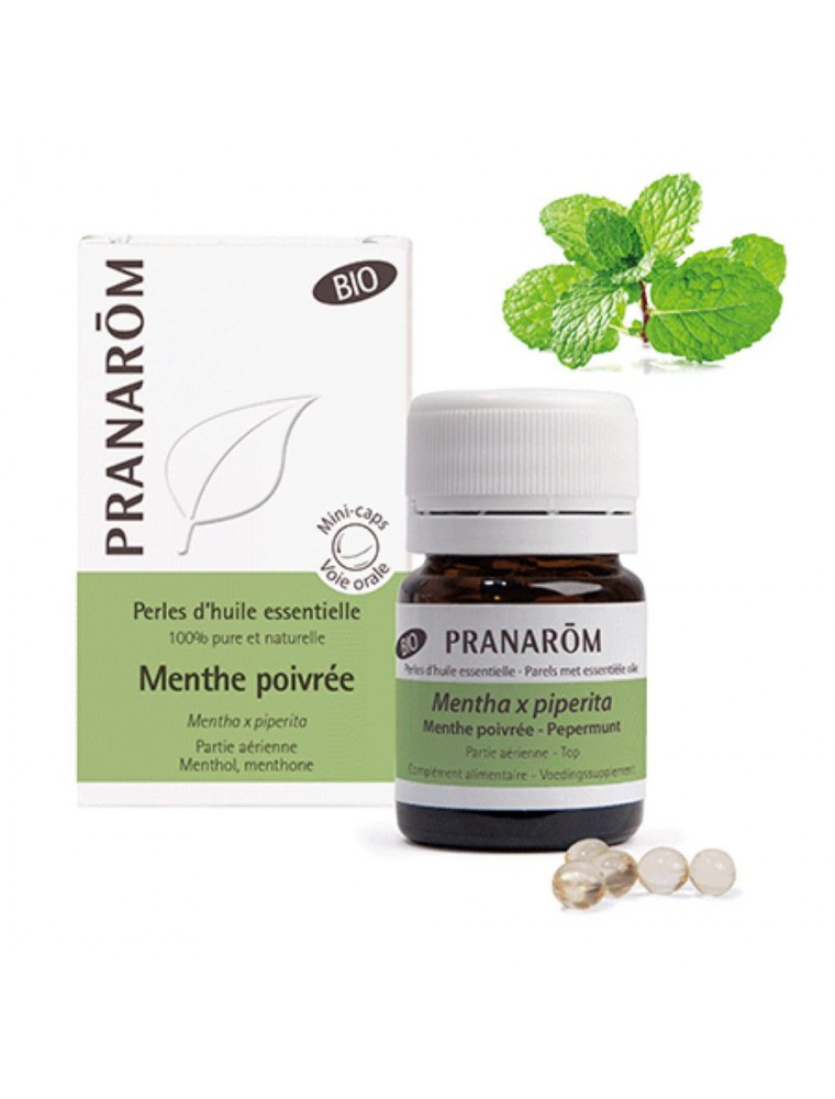 Menthe poivrée Bio - Perles d'huiles essentielles - Pranarôm Menthe poivrée Bio - Perles d'huiles essentielles - Pranarôm