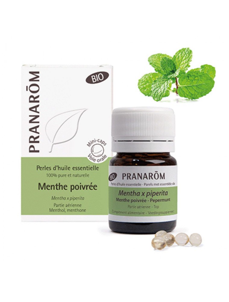 Menthe poivrée Bio - Perles d'huiles essentielles - Pranarôm