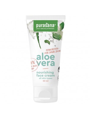 Image de Aloe vera Bio - Crème Visage Nourrissante 50 ml - Purasana depuis Commandez les produits Purasana à l'herboristerie Louis