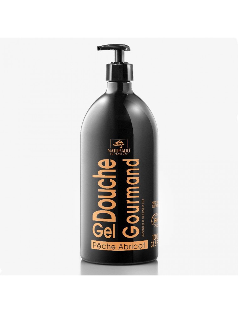 Image principale de la modale pour Gel Douche Gourmand XXL Bio - Pêche Abricot 1 Litre - Naturado