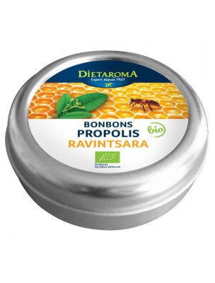 Image de Propolis and Ravintsara Organic Throat Candy 50 g - Dietaroma via Buy Aromaforce Throat Spray Organic - Soothing 15 ml - (French)