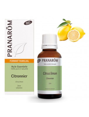 Image de Citron Bio - Huile essentielle de Citrus limon 30 ml - Pranarôm depuis Huiles essentielles pour la minceur