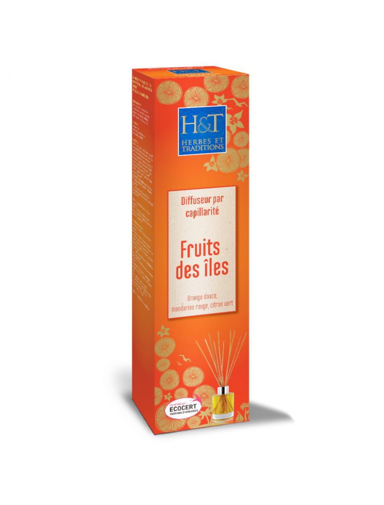 Fruits des îles Bio - Diffuseur par capillarité et recharges 100 ml - Herbes et Traditions Fruits des îles Bio - Diffuseur par capillarité et recharges 100 ml - Herbes et Traditions