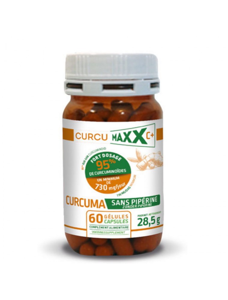 Curcumaxx C+ Bio 95% Sans Pipérine - Curcuma 60 gélules - Curcumaxx Curcumaxx C+ Bio 95% Sans Pipérine - Curcuma 60 gélules - Curcumaxx