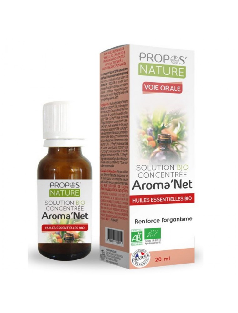 Image principale de la modale pour Aroma'Net Solution Concentrée Bio - Immunité 20 ml - Propos Nature