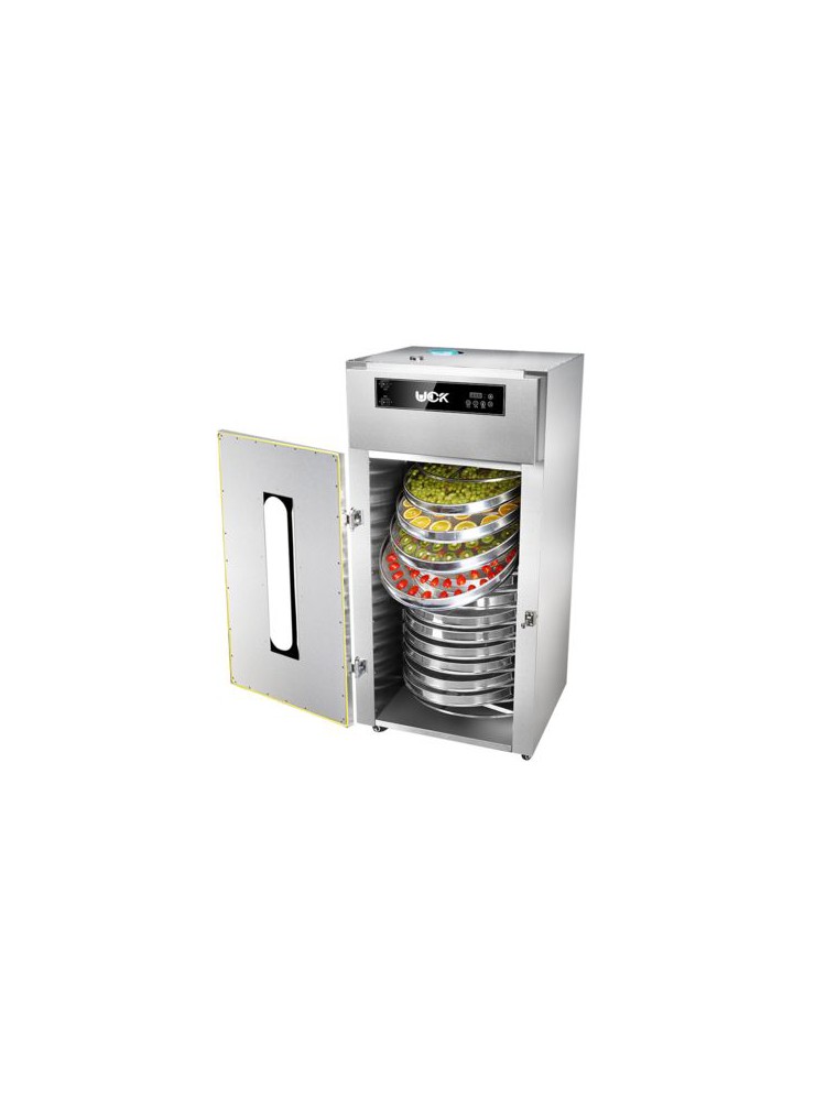 Déshydrateur Inox Pro 1500 W 15 grilles rondes de diamètre 50 cm à rotation interne et à commande digitale Déshydrateur Inox Pro 1500 W 15 grilles rondes de diamètre 50 cm à rotation interne et à commande digitale