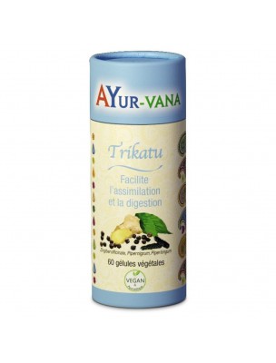 Image de Trikatu - Digestion 60 gélules - Ayur-Vana via Fenugrec poudre Bio - Digestion et Appétit 150g - Ayur-Vana