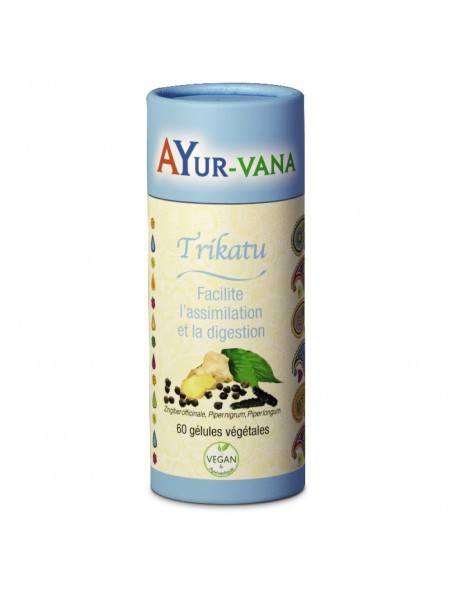 Achetez Trikatu - Digestion 60 gélules - Ayur-Vana à l'herboristerie Louis Image principale de Trikatu - Digestion 60 gélules - Ayur-Vana
