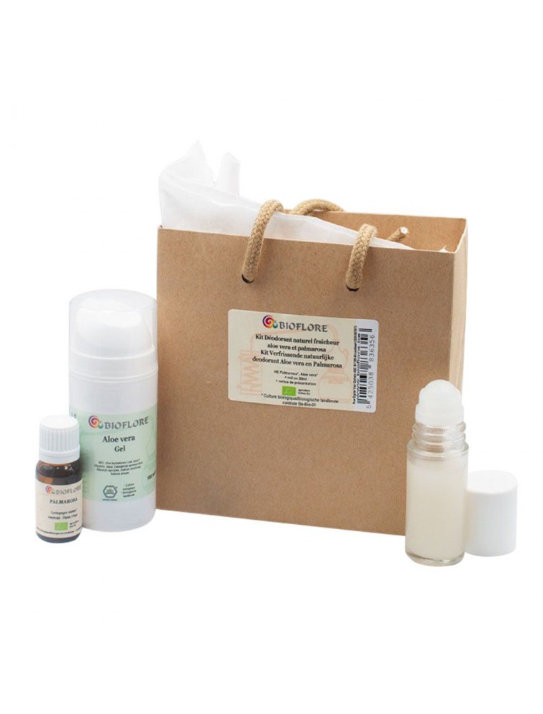 Kit déodorant naturel fraîcheur Bio - Aloe vera et Palmarosa - Bioflore Kit déodorant naturel fraîcheur Bio - Aloe vera et Palmarosa - Bioflore