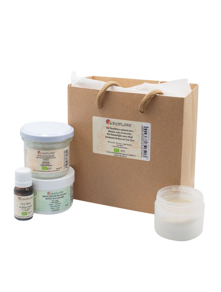 Kit dentifrice naturel zéro déchet Bio - Coco et Tea tree - Bioflore Kit dentifrice naturel zéro déchet Bio - Coco et Tea tree - Bioflore