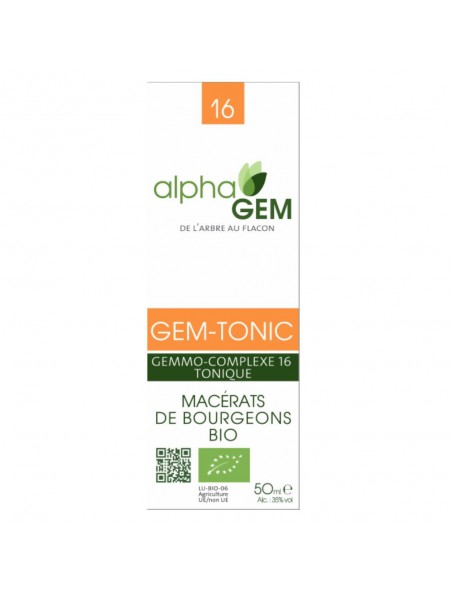 Image principale de Gem-Tonic Complexe n°16 Bio - Tonus 50 ml - Alphagem