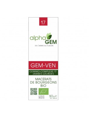 Image de Gem-Ven Complexe n°17 Bio - Circulation 50 ml - Alphagem via Nard - Huile essentielle BIO de Nardostachys jatamansi 5 ml