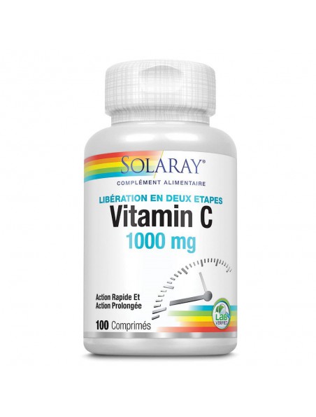 Achetez Vitamine C 1000 mg - Tonus 100 comprimés - Solaray à l'herboristerie Louis Image principale de Vitamine C 1000 mg - Tonus 100 comprimés - Solaray