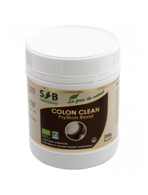 Image de Colon clean Bio - Psyllium blond en poudre 200 grammes - SFB Laboratories depuis Résultats de recherche pour "Colon clean Org"