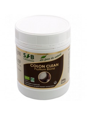 Image de Colon clean Organic - Psyllium powder 200 grams - SFB Laboratories depuis Nutritive fibres beneficial for transit and digestion