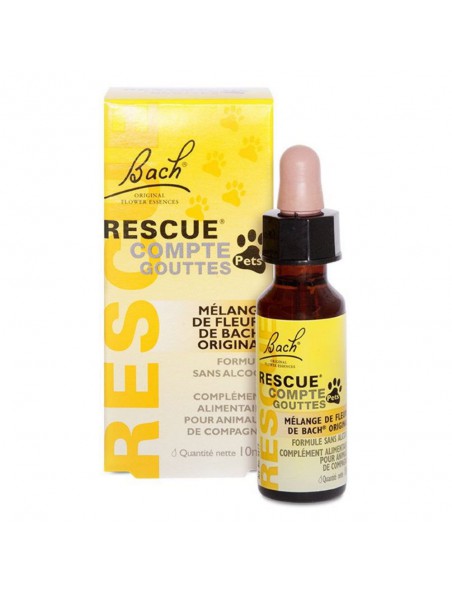 Rescue Remedy Pets en gouttes - Stress des animaux 10 ml - Fleurs de Bach Original