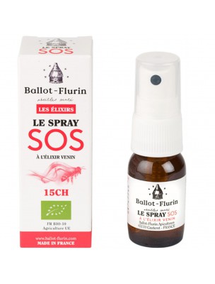 Image de Spray SOS Bio - Elixir de venin d'abeilles 15 ml - Ballot-Flurin via Élixirs de la ruche - Livre 94 pages