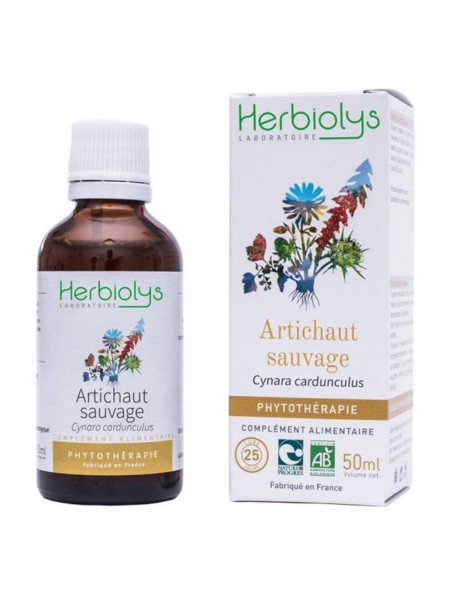 Achetez Artichaut sauvage Bio - Digestion et Circulation Teinture-mère de Cynara cardunculus 50 ml - Herbiolys à l'herboristerie Louis Image principale de Artichaut sauvage Bio - Digestion et Circulation Teinture-mère de Cynara cardunculus 50 ml - Herbiolys