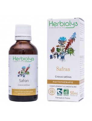 Image de Safran Bio - Digestion et Stress Teinture-mère de Crocus sativus 50 ml - Herbiolys via Fucus - Minceur et Iode Teinture-mère 50ml - Biover