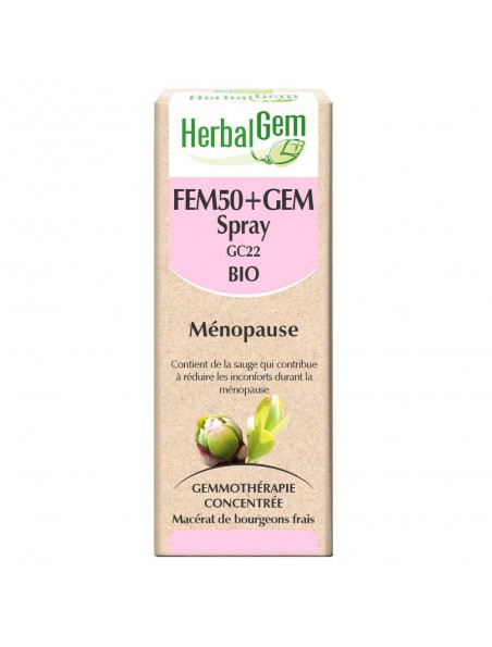 Image principale de Fem50+GEM GC 22 Bio - Ménopause Spray de 15 ml - Herbalgem