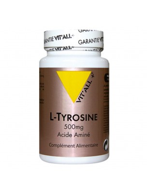 Image de L-Tyrosine 500 mg - Acide aminé 60 gélules végétales - Vit'all+ via Pin sylvestre bio - Pranarôm