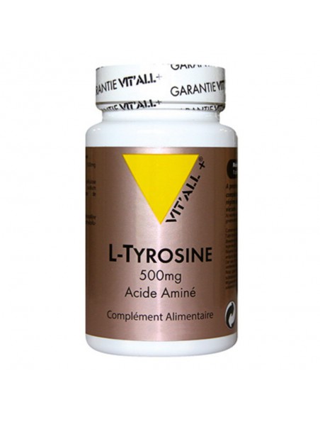 Image principale de L-Tyrosine 500 mg - Acide aminé 60 gélules végétales - Vit'all+