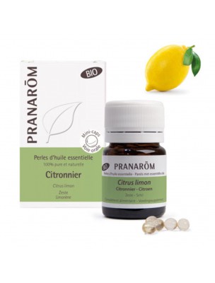 Image de Citronnier Bio - Perles d'huiles essentielles - Pranarôm depuis L'huile essentielle de citron : antibactérienne, digestive, dépurative, etc.