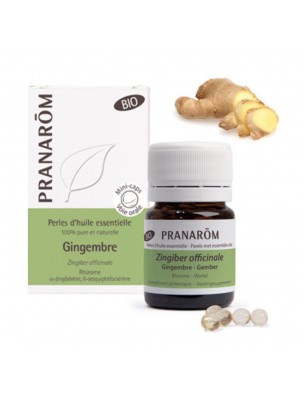 Image de Gingembre Bio - Perles d'huiles essentielles - Pranarôm depuis Capsules d'huiles essentielles naturelles