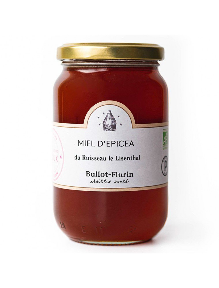 Miel d'Epicea Bio 480g - Ambré et Fleuri - Ballot-Flurin Miel d'Epicea Bio 480g - Ambré et Fleuri - Ballot-Flurin