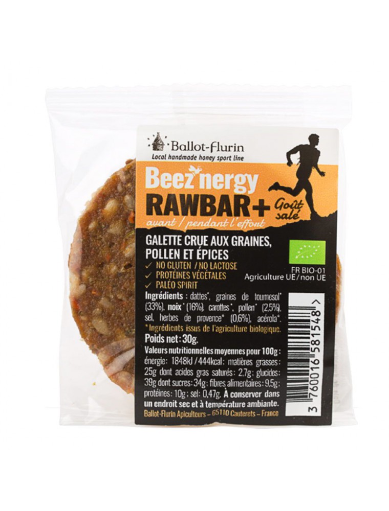 Beez'Nergy Rawbar + Salée Bio - Galette 30g - Ballot-Flurin Beez'Nergy Rawbar + Salée Bio - Galette 30g - Ballot-Flurin