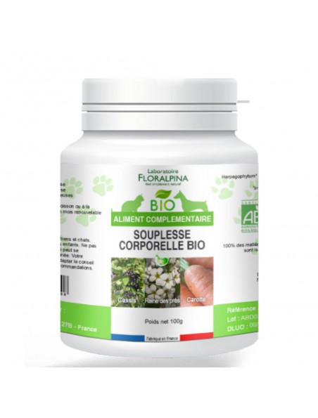Achetez Souplesse corporelle Bio - Souplesse des Chiens et Chats 100g - Floralpina à l'herboristerie Louis Image principale de Souplesse corporelle Bio - Souplesse des Chiens et Chats 100g - Floralpina