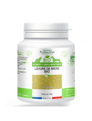 Image de Levure de Bière Bio - Digestion des Chiens et Chats 100g - Floralpina via Psyllium Bio - Transit Chiens & Chats 300g - Floralpina