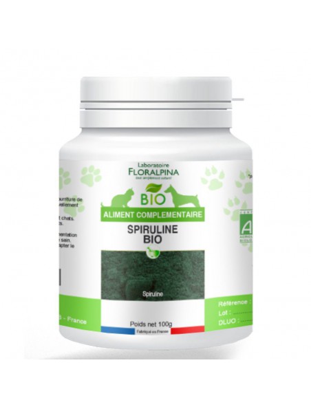 Achetez Spiruline Bio - Défenses naturelles des Chiens et Chats 100g - Floralpina à l'herboristerie Louis Image principale de Spiruline Bio - Défenses naturelles des Chiens et Chats 100g - Floralpina