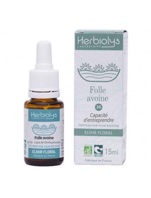 Image de Folle avoine ou Wild Oat n°36 - Capacité d'entreprendre Bio aux fleurs de Bach 15 ml - Herbiolys depuis Résultats de recherche pour "Ambre N°2 Bio -"