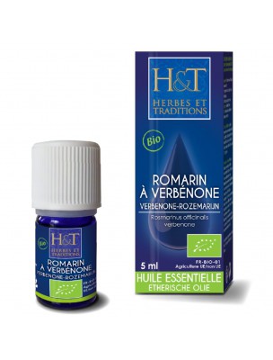 Image de Rosemary verbenone Organic - Rosmarinus officinalis verbenone Essential Oil 5 ml - Herbes et Traditions depuis Rosemary essential oil beneficial for the liver and respiration
