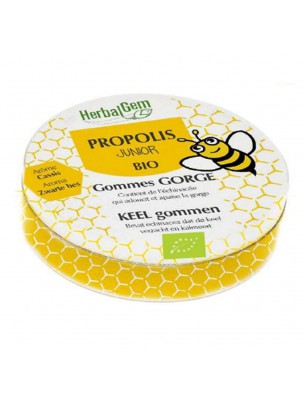 Image de Propolis Gommes Bio Junior - Système respiratoire 45 g - Herbalgem via Respir'protect sirop - Voies respiratoires - Solaray