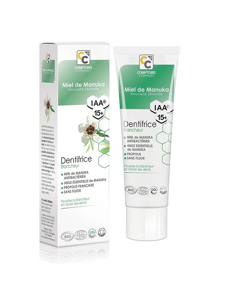 Image principale de la modale pour Dentifrice blancheur Bio - Miel de Manuka IAA 15+ 75 ml - Comptoirs et Compagnies