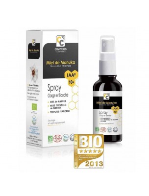 Image de Spray gorge Bio - Miel de Manuka IAA 10+ 25 ml - Comptoirs et Compagnies depuis Achetez les produits Comptoirs & Compagnies à l'herboristerie Louis