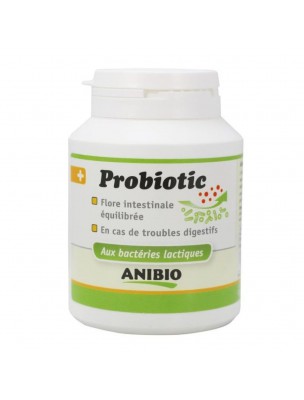 Image de Probiotic - Flore intestinale Chiens et Chats 120 gélules - AniBio depuis Flore intestinale animaux : phytothérapie et herboristerie