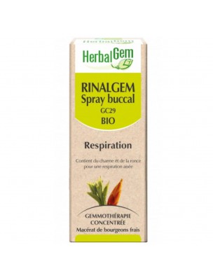 Image de RinalGEM Bio GC29 - Respiration Spray buccal 15 ml - Herbalgem via RespiGEM Bio GC30 - Poumons 50ml