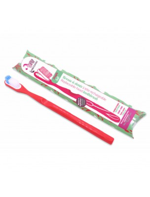 Image de Brosse à dent rechargeable - Souple rouge - Lamazuna via Dentifrice Bio Gaiia - 30 g, économique